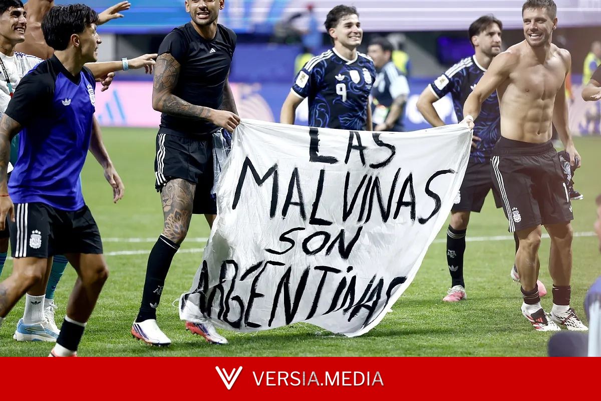 Argentina se la juega con la pancarta de las Malvinas